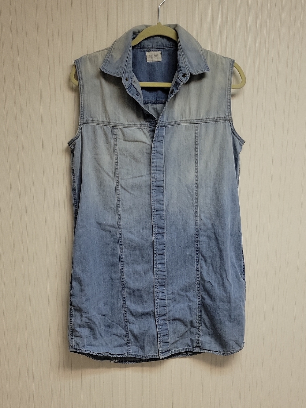 Hudson Light Blue Sleeveless Denim Shirt Dress Medium Indie Sleeze Summer Casual